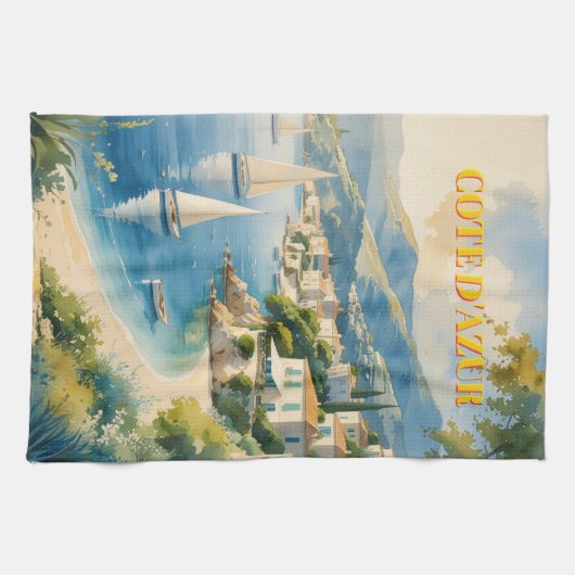 Vintager Stil Cote D'Azur Geschirrtuch (Horizontal)