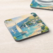 Vintager Stil Cote D'Azur Getränkeuntersetzer (Linke Seite)