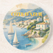 Vintager Stil Cote D'Azur Getränkeuntersetzer (Vorne)