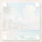 Vintager Stil Cote D'Azur Glasuntersetzer (Rückseite)