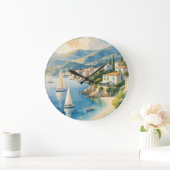 Vintager Stil Cote D'Azur Große Wanduhr (Zuhause)