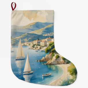 Vintager Stil Cote D'Azur Großer Weihnachtsstrumpf