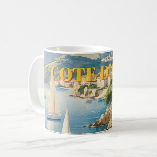Vintager Stil Cote D'Azur Kaffeetasse (Vorderseite Links)
