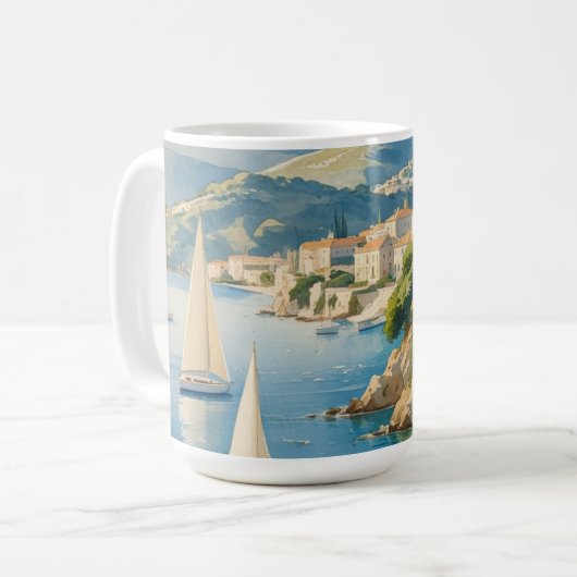 Vintager Stil Cote D'Azur Kaffeetasse (Vorderseite Links)