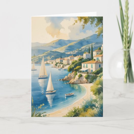 Vintager Stil Cote D'Azur Karte (Vorderseite)