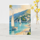 Vintager Stil Cote D'Azur Karte (Gelbe Blume)