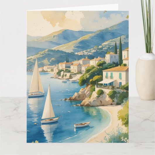 Vintager Stil Cote D'Azur Karte (Vorderseite)
