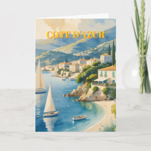 Vintager Stil Cote D'Azur Karte