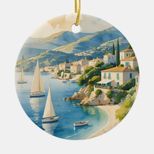 Vintager Stil Cote D'Azur Keramik Ornament (Vorne)