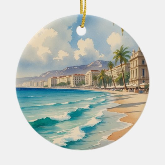 Vintager Stil Cote D'Azur Keramik Ornament (Vorne)