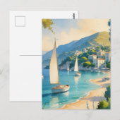 Vintager Stil Cote D'Azur Postkarte (Vorne/Hinten)