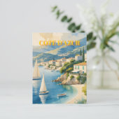 Vintager Stil Cote D'Azur Postkarte (Stehend Vorderseite)