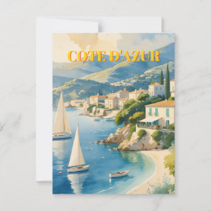 Vintager Stil Cote D'Azur Postkarte