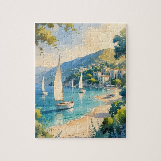 Vintager Stil Cote D'Azur Puzzle (Vertikal)