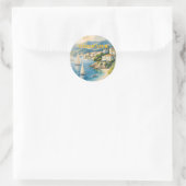 Vintager Stil Cote D'Azur Runder Aufkleber (Tasche)