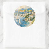 Vintager Stil Cote D'Azur Runder Aufkleber (Tasche)