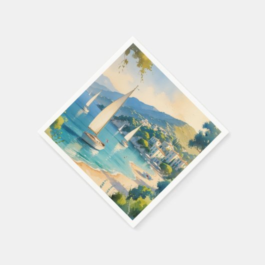 Vintager Stil Cote D'Azur Serviette (Ecke)