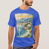 Vintager Stil Cote D'Azur T-Shirt (Vorderseite)