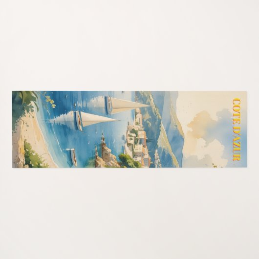 Vintager Stil Cote D'Azur Yogamatte (Rückseite (Horizontal))