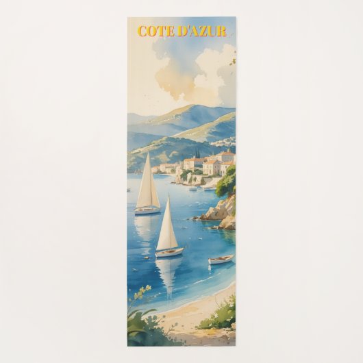 Vintager Stil Cote D'Azur Yogamatte (Rückseite)