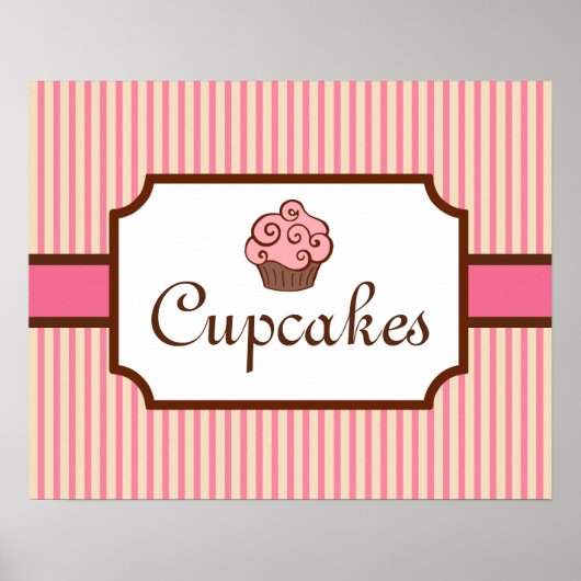 Vintager Stil Cupcake Bakeholder Kunstdruckerei Poster (Vorne)