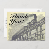 Vintager Stil "Danke!", Lokomotive Postkarte (Vorne/Hinten)