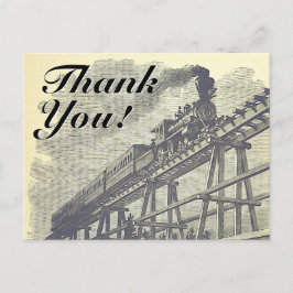 Vintager Stil "Danke!", Lokomotive Postkarte