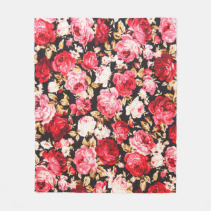 Vintager Stil der Blume Stoff Muster Fleecedecke
