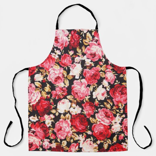 Vintager Stil der Blume Stoff Muster Schürze (Vorderseite)