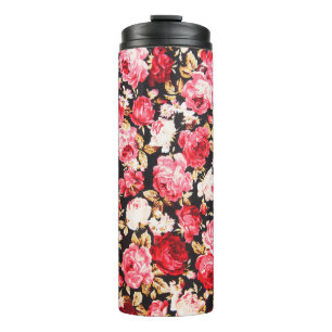 Vintager Stil der Blume Stoff Muster Thermosbecher