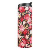 Vintager Stil der Blume Stoff Muster Thermosbecher (Nach links gedreht)