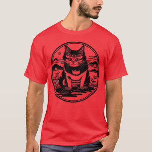 Vintager Stil der japanischen Katze T-Shirt
