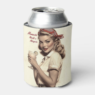 Vintager Stil des Buttons: Mamacita braucht eine M Dosenkühler