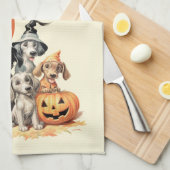 Vintager Stil des Mittelalters "Die Boo-Crew" Geschirrtuch (Viertel Falte)