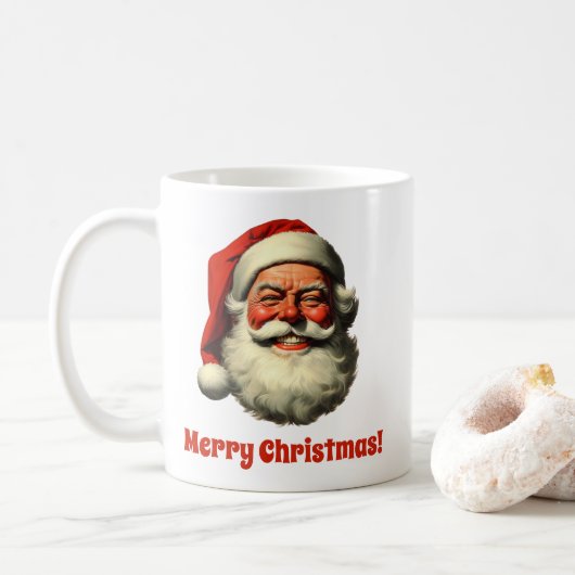 Vintager Stil des Santa Retro Kaffeetasse (Mit Donut)