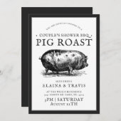 Vintager Stil| Dusche GRILLEN Pig Roast Einladung (Vorne/Hinten)