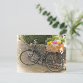 Vintager Stil Fahrrad Blume Foto Postkarte (Stehend Vorderseite)