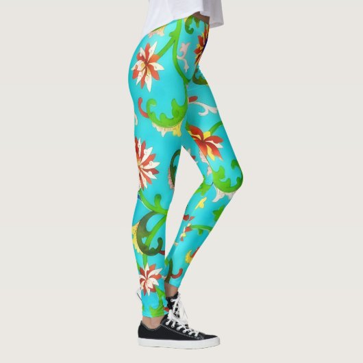 Vintager Stil Flora und Fauna Leggings (Rechts)