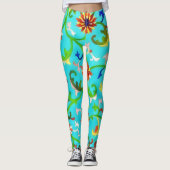 Vintager Stil Flora und Fauna Leggings (Vorderseite)