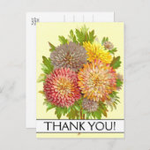 Vintager Stil floral "DANKE!" Postkarte (Vorne/Hinten)