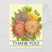 Vintager Stil floral "DANKE!" Postkarte (Vorderseite)