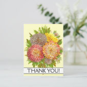 Vintager Stil floral "DANKE!" Postkarte (Stehend Vorderseite)