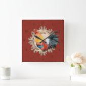 Vintager Stil Französisch Land Rustikale Barroster Quadratische Wanduhr (Zuhause)