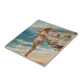 Vintager Stil Französische Riviera Reisen Beach Gi Fliese (Seite)