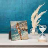 Vintager Stil Französische Riviera Reisen Beach Gi Fotoplatte (InSitu)