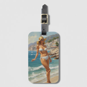 Vintager Stil Französische Riviera Reisen Beach Gi Gepäckanhänger