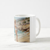 Vintager Stil Französische Riviera Reisen Beach Gi Kaffeetasse (VorderseiteRechts)