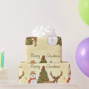 Vintager Stil Frohe Weihnachten Geschenkpapier
