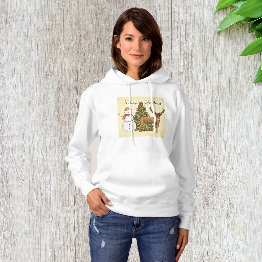 Vintager Stil Frohe Weihnachten Hoodie