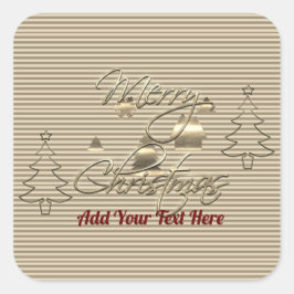 Vintager Stil Frohe Weihnachten Quadratischer Aufkleber